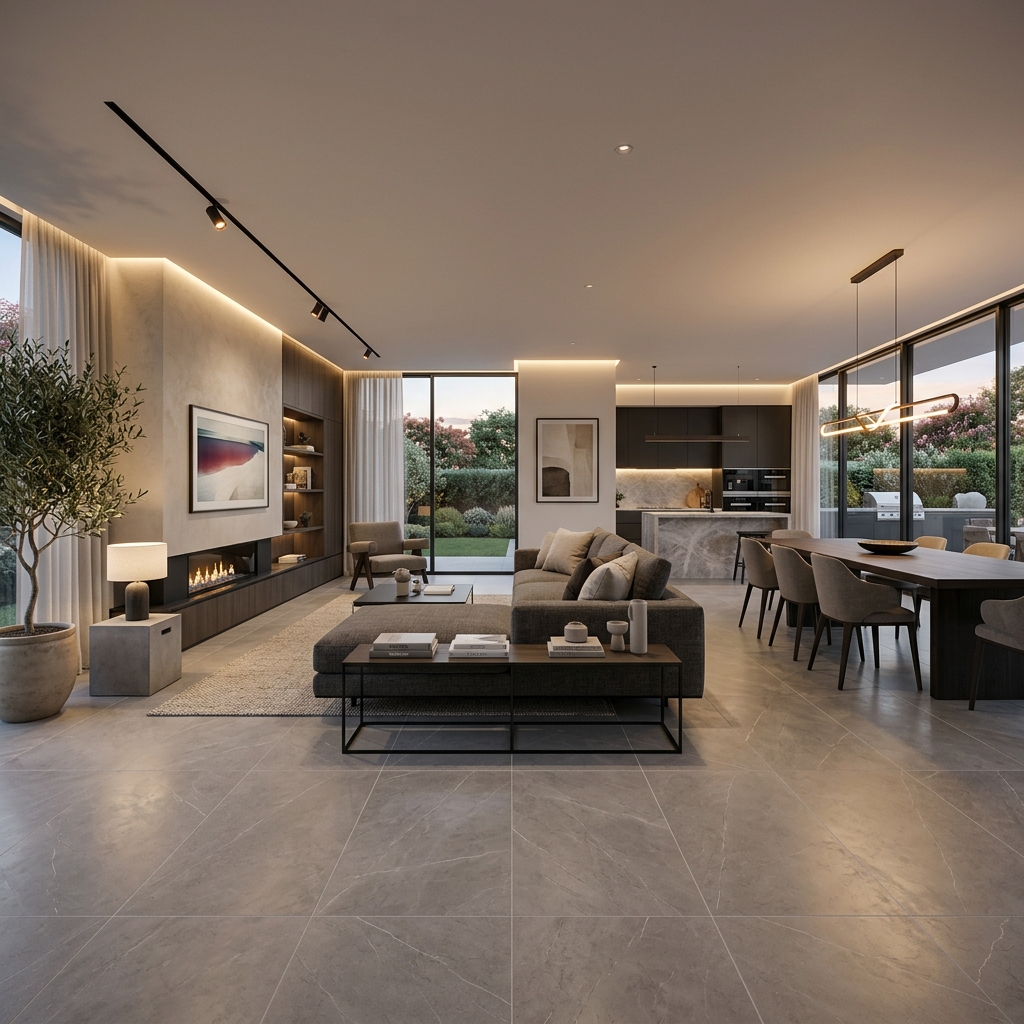 Premium vitrified floor tiles interior